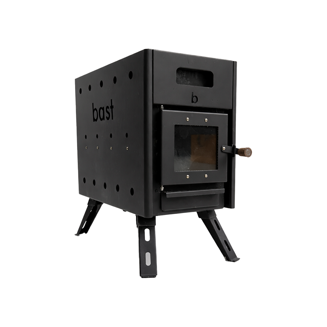 Kompakt Löv-kamin för mindre bastutält